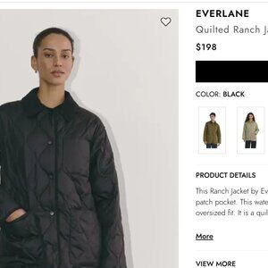 Everlane Quilted Ranch Jacket Black NWT Size XS